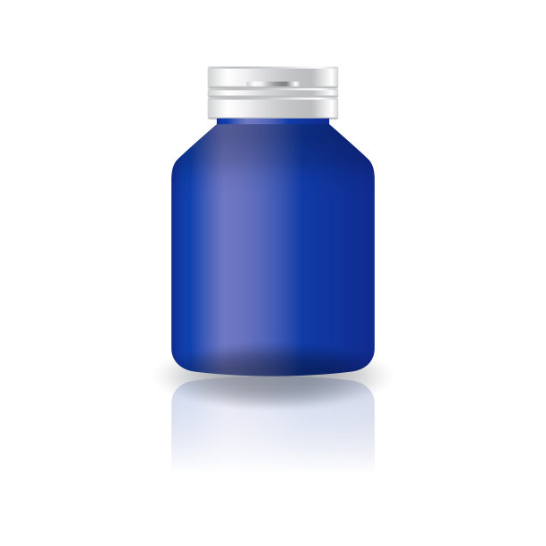 蓝色圆形补品或药瓶盖图片下载