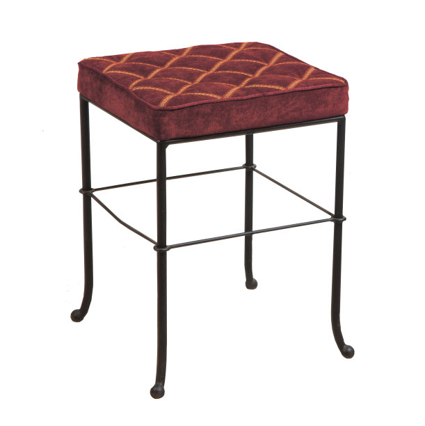 现代复古红丝绒沙发凳图片下载