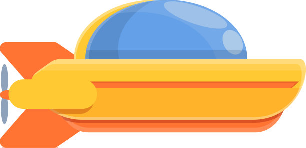 Aqua深海潜水器图标卡通风格图片下载