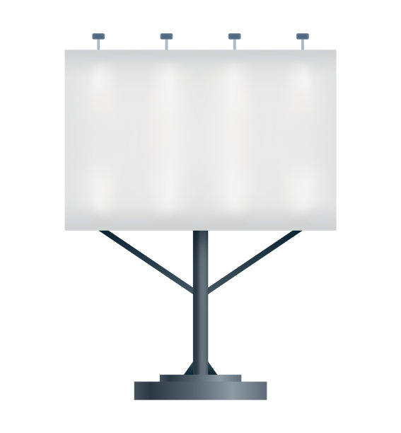 空白的户外广告。广告建筑或户外广告牌。营销矢量图标。旗帜设计模板图片下载