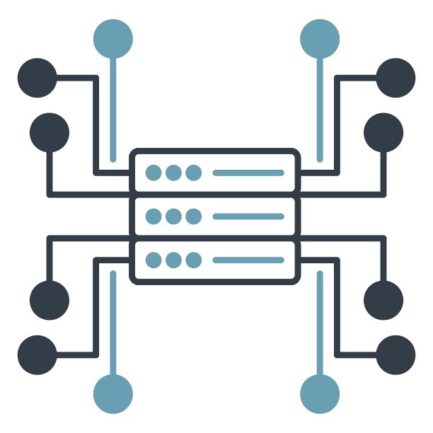 网络服务器结构概念矢量图标设计图片下载