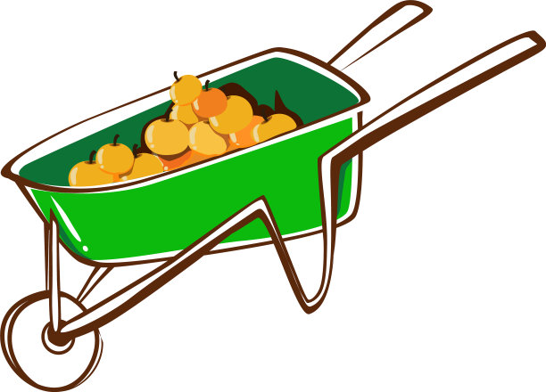 卡通绿色手推车图片下载