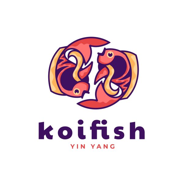 矢量插图鱼简单的吉祥物风格。图片下载