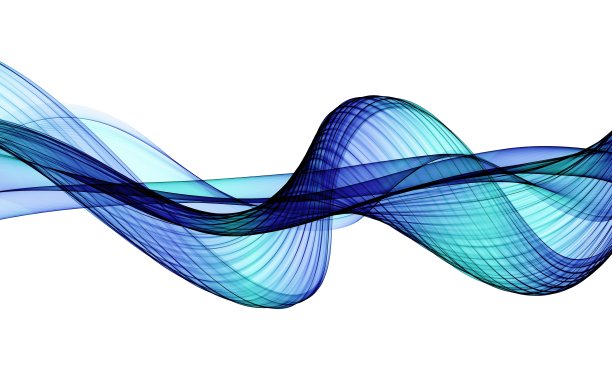 抽象的彩色波浪在白色的背景图片下载