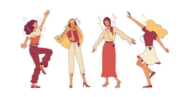 收集舞蹈女性角色和音乐图片下载