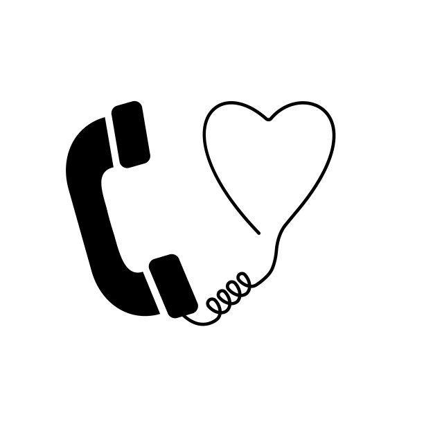 情人节的主题。检疫的爱。旧电话与心。矢量图标图片下载