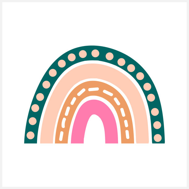 波西米亚彩虹图标孤立在白色。矢量插图。每股收益10图片下载