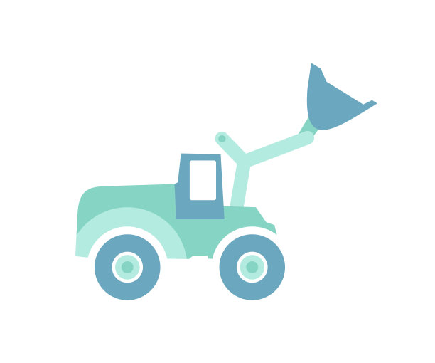 挖掘机适用于施工矢量挖掘机或推土机用铲和挖掘机械行业图片下载