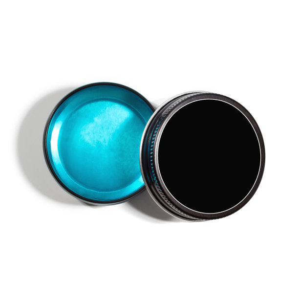 化妆品眉蜡孤立在白色背景。睫毛凝胶。眉妆产品在圆形包装。俯视图图片下载