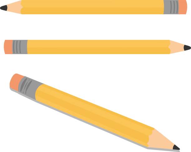 三支铅笔在不同位置的矢量插图表情卡通图片下载