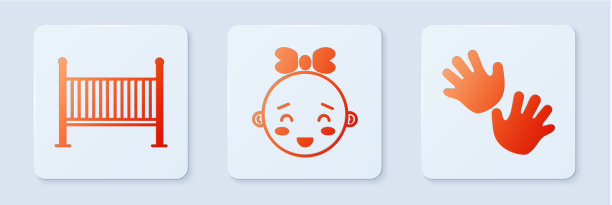 设快乐小女孩头倒钩摇篮床图片下载