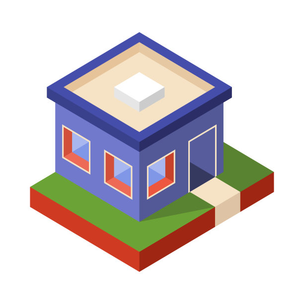 等距住宅，建筑图标，建筑，房地产。矢量插图。图片下载
