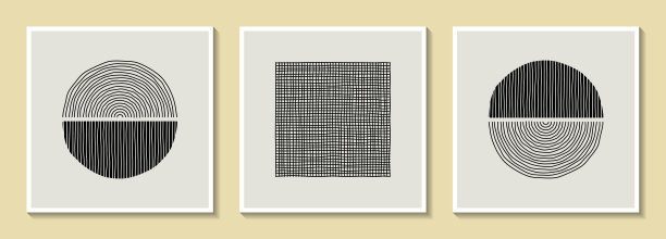 时尚抽象创意极简艺术手绘几何构图墙壁装饰，封面，小册子和墙纸现代设计矢量背景eps 10。图片下载