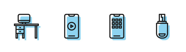 设行手机电脑显示器和写字台图片下载