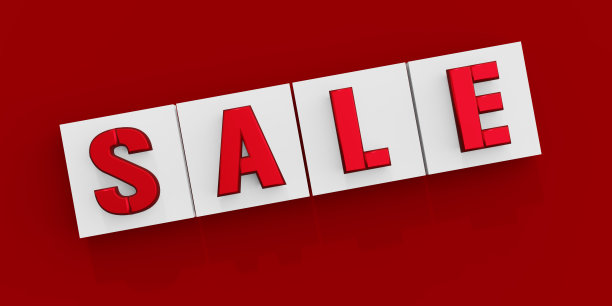 销售文字红色背景3d插图图片下载