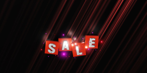 销售文字红色背景3d插图图片下载