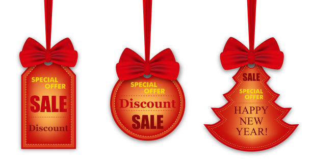 为节日促销设置彩色贴纸标签图片下载