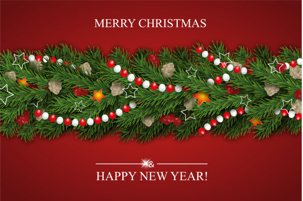 圣诞快乐，新年顺境，花环图片下载