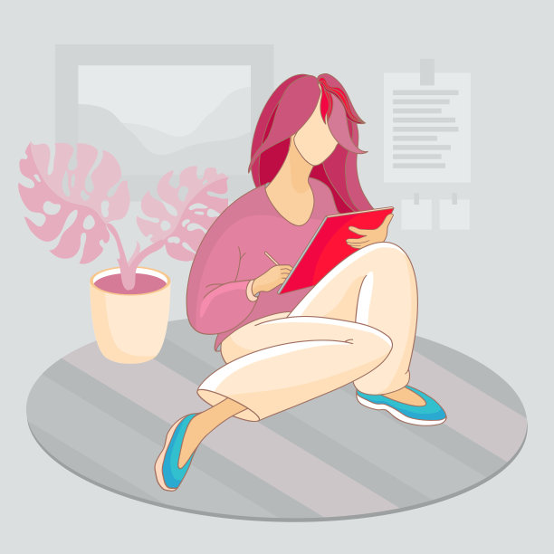 在家隔离办公室工作的妇女图片下载