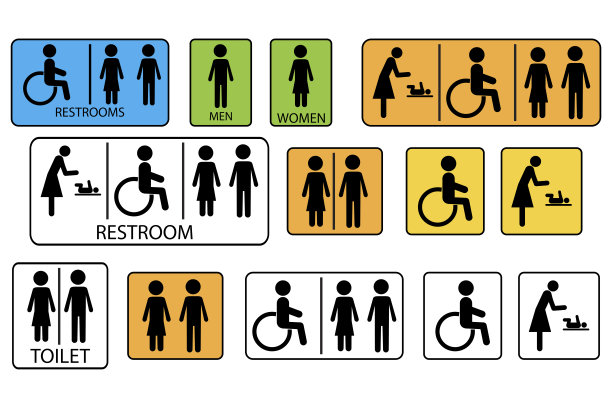 女性的手。男人，女人，残疾儿童。矢量图标。女性的象征。股票的形象。每股收益10。图片下载