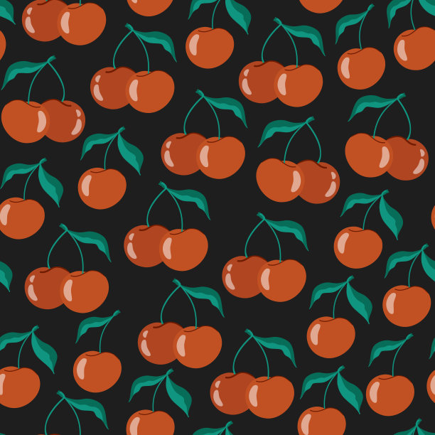 无缝图案的樱桃和甜樱桃图片下载