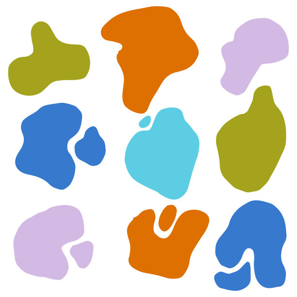 一组飞溅图标孤立的白色背景。不均匀的形状。图片下载