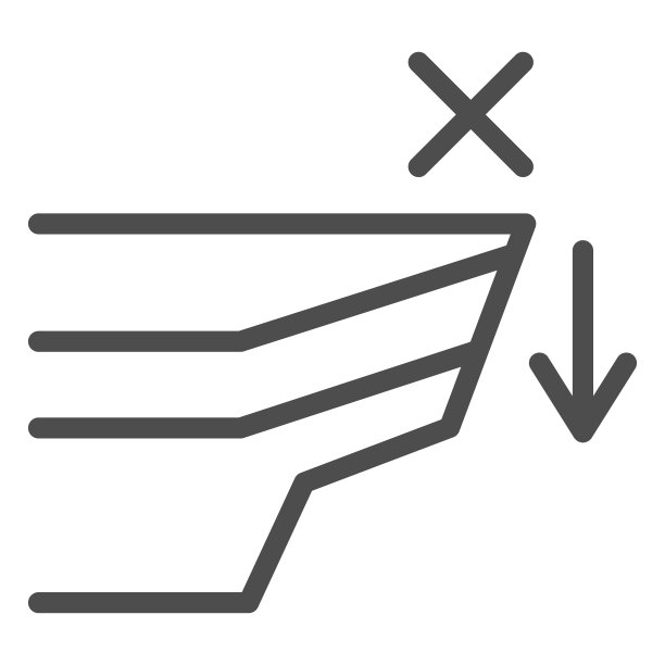 不要靠近悬崖线图标，安全工程概念，警告标志和悬崖上的白色背景，坠落危险图标轮廓风格的手机和网页设计。矢量图形。图片下载