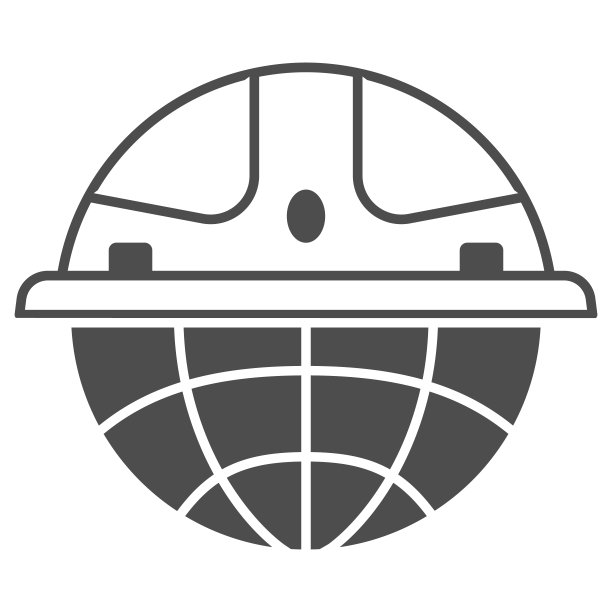 全球在保护头盔固体图标，安全工程概念，全球头盔标志在白色背景，工业全球图标在字形风格的移动和网页设计。矢量图形。图片下载