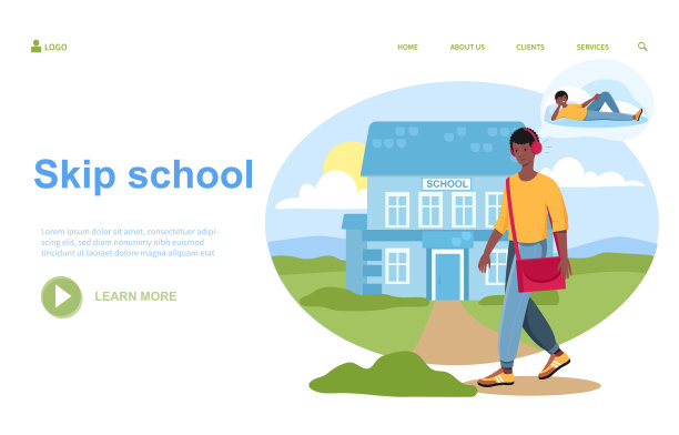 疲惫的年轻男角色戴着耳机逃学图片下载