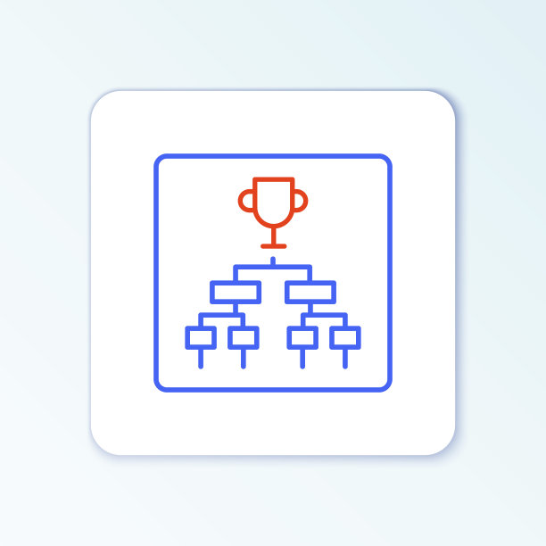 线结果和站立表记分牌冠军锦标赛支架图标孤立在白色背景上。色彩斑斓的轮廓的概念。向量图片下载