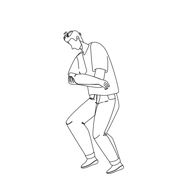 肘痛风湿感觉悲伤青年向量图片下载