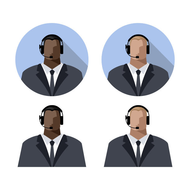接线员是一名来自不同种族背景的在线青年，戴着耳机，带着麦克风，戴着耳机图片下载