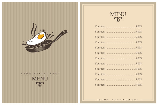 餐厅的菜单设计图片下载