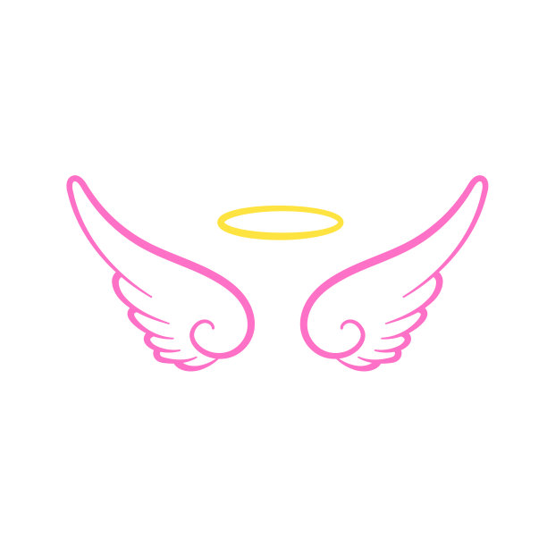 天使翅膀设计和可爱的儿童头环。在白色背景上隔离图片下载