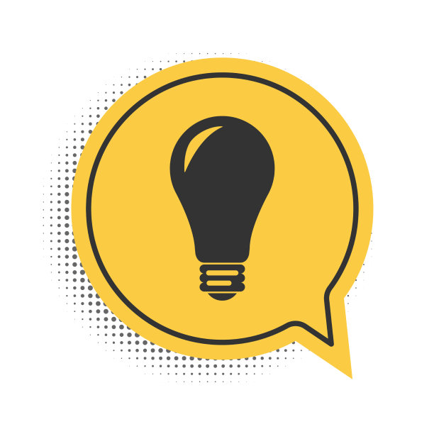 黑色灯泡图标孤立在白色背景图片下载