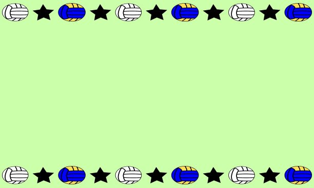 排球和星形框架绿色图片下载