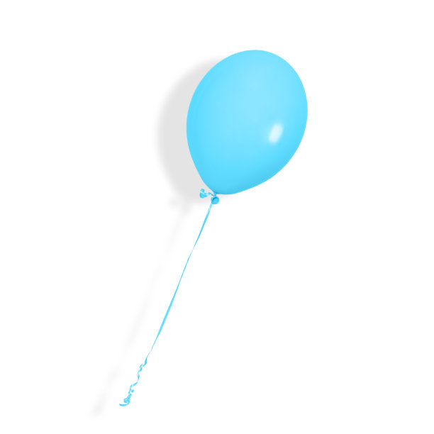 蓝色的气球。政党或目前的概念。蓝色气球孤立在白色背景上。图片下载