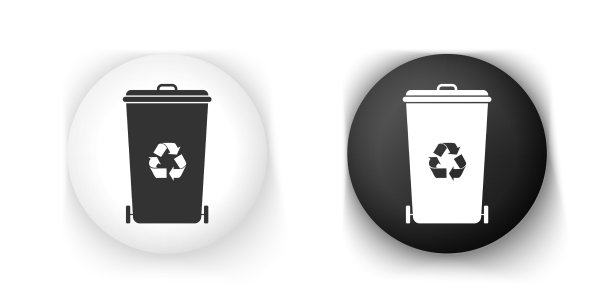 黑色和白色的回收站与回收标志图片下载