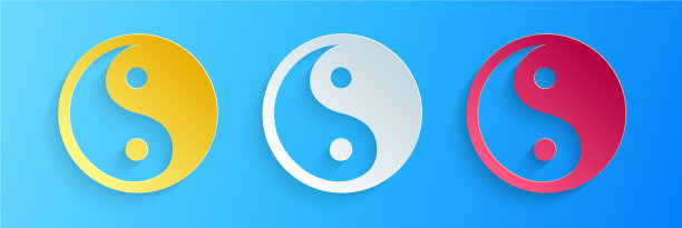 剪纸阴阳象征和谐与平衡图片下载