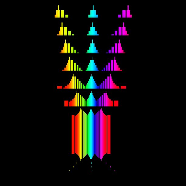 垂直堆叠的几何形状作为半色调设计上的黑色背景图片下载