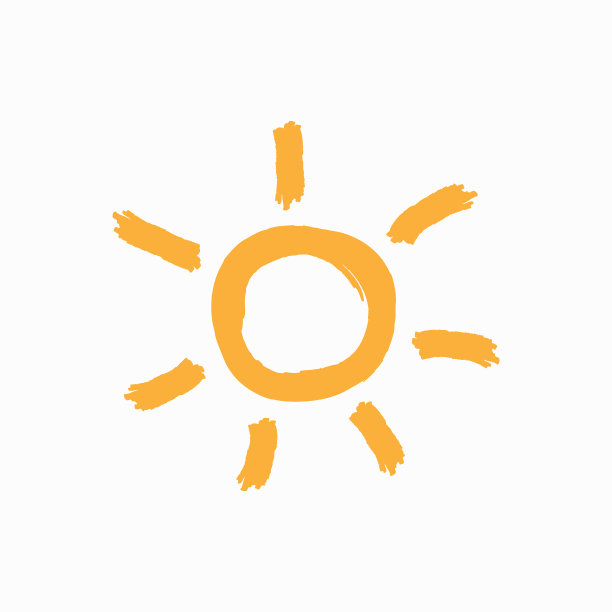 可爱的太阳手绘了一个粗糙的徽标笔刷图片下载