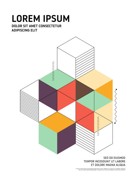 抽象几何等距形状布局设计图片下载