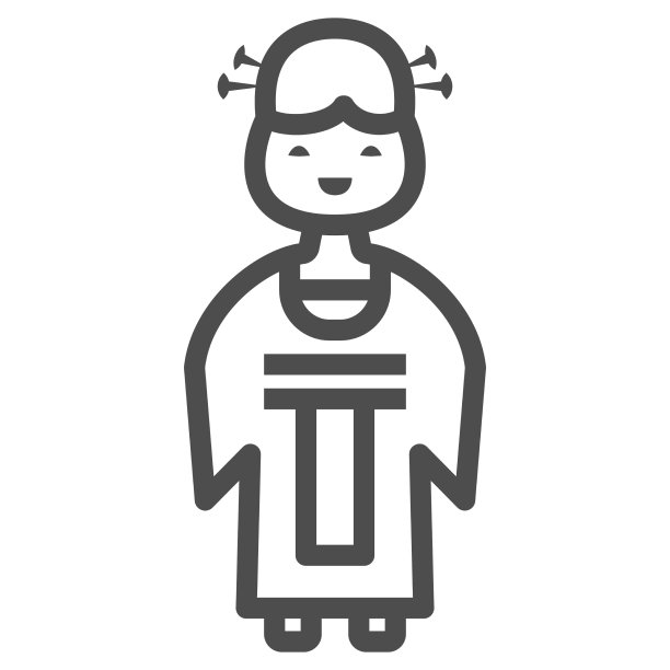 中国女士线图标中国中秋图片下载