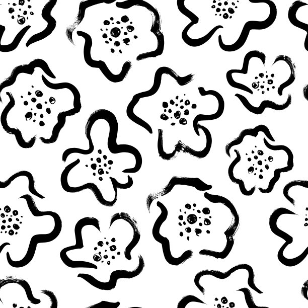 无缝花卉图案与牡丹和玫瑰图片下载