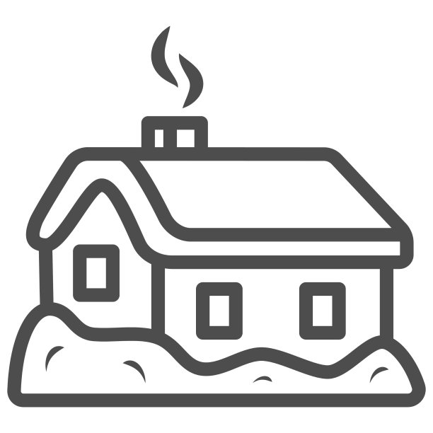 房子在雪线图标世界雪天概念图片下载