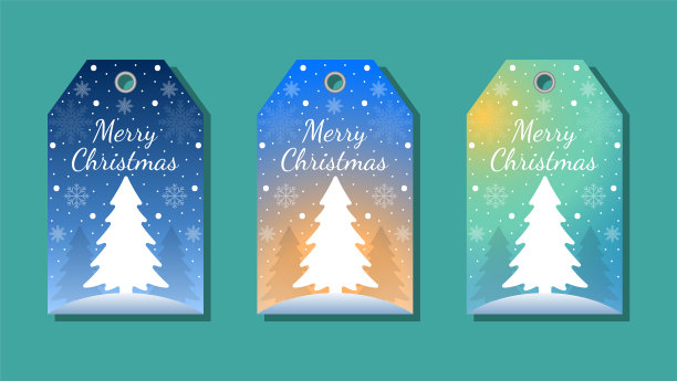 圣诞标签设置问候元素缤纷图片下载