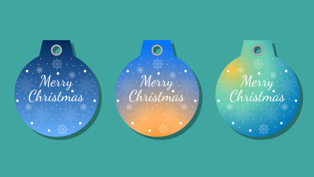 圣诞标签设置问候元素缤纷图片下载