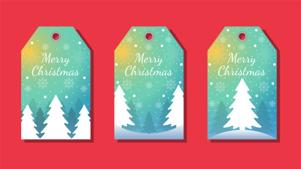 圣诞标签设置问候元素缤纷图片下载