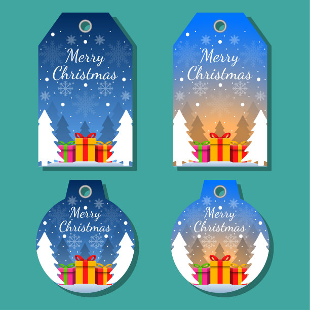 圣诞标签设置问候元素缤纷图片下载