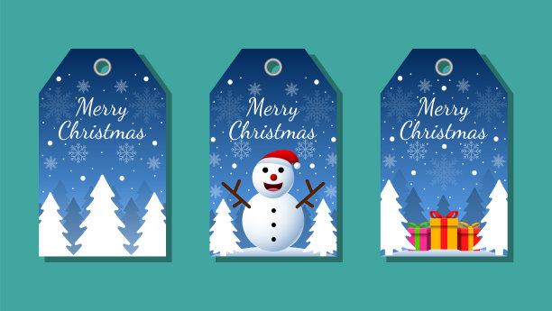 圣诞标签设置问候元素缤纷图片下载